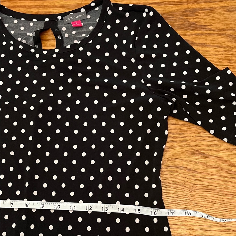 NWOT Vince Camuto Black and White Polka Dot Maxi Dress - Picture 11 of 11